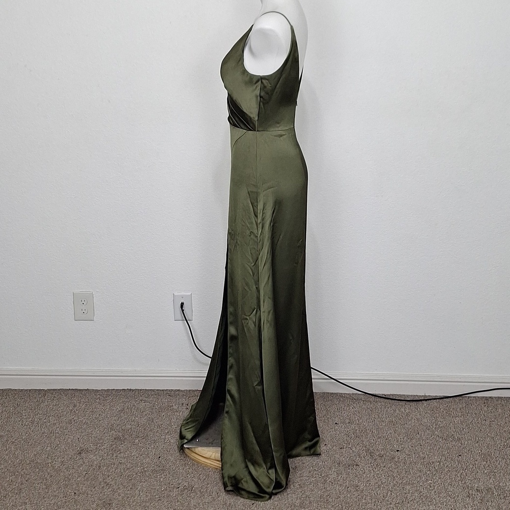 Jenny Yoo Green Beckette Faux Surplice Evening Wear Formal Cocktail Maxi Dress 4 - Picture 10 of 15